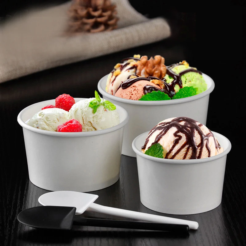 200lot 3oz 5oz 8oz white ice cream paper cup,disposable yogurt bowl