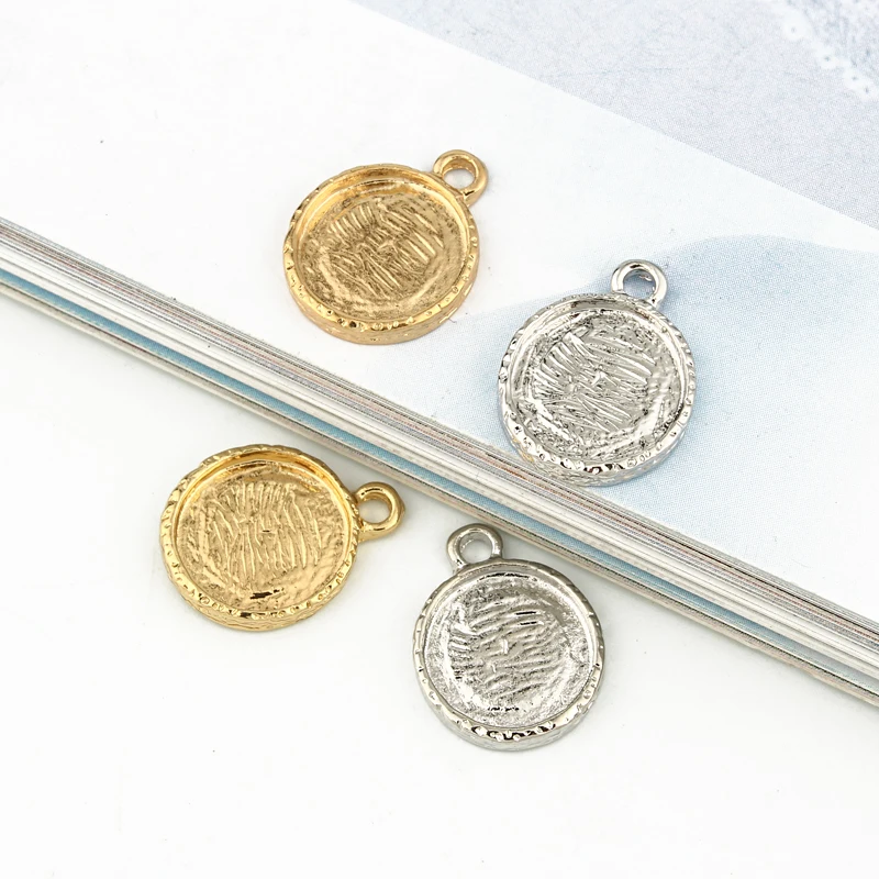 

5pcs Fit 12mm Glass Cabochon Findings Round Charms Bracelet Earrings Pendant Base Tray Bezel Blank Diy Jewelry Making C198