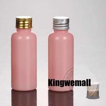 

300pcs/lot NEW Makeup Water Plastic Bottles Pink Empty Bottles 50ML with Aluminum Lids EG58