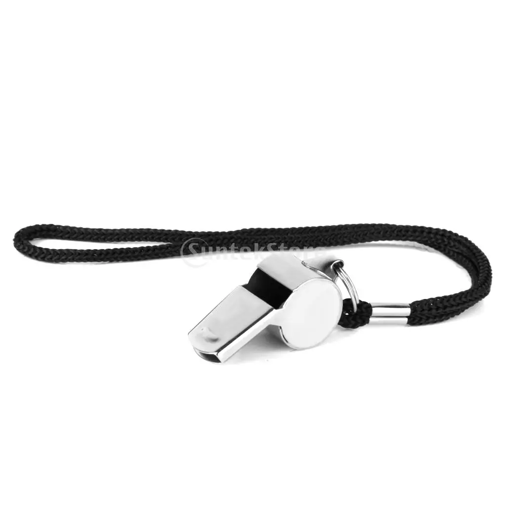 Double Sided Football Soccer Referee Flip Coin Toss Coin Plus Sports Referee Metal Whistles with Lanyard