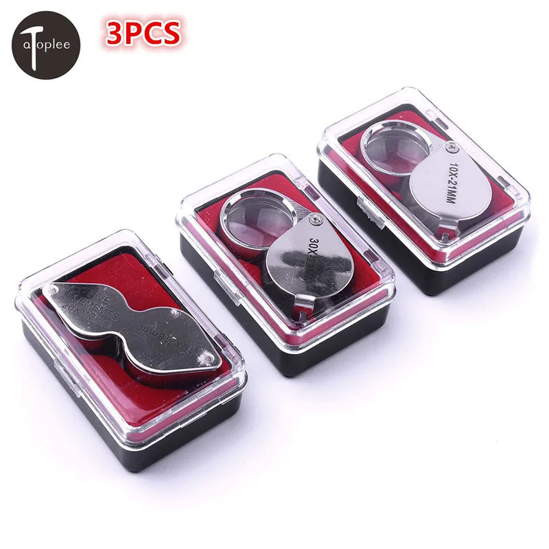 

3 PCS Different Size 10X 20X 30X Jeweler's Loupe Jeweler Watch Repair Magnifying Glasses Loupe Magnifier
