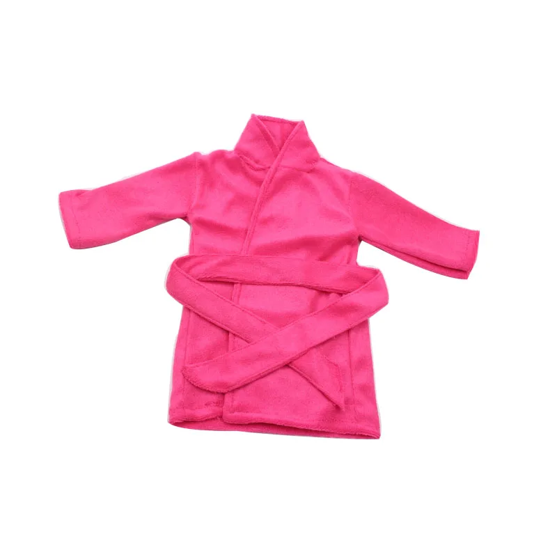 Одежда для кукол, кукольная Пижама для малышей 43 см, халат, 3 цвета, подходит для американцев, 18 дюймов, платье для девушки куклы, аксессуары, f260-f313 - Цвет: Magenta