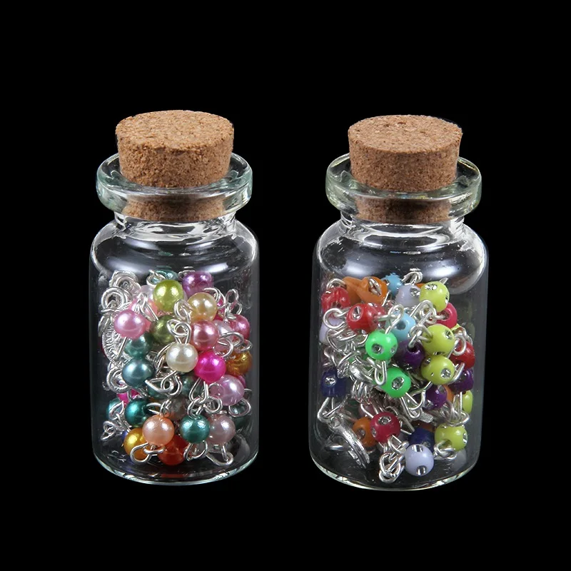 

Fashion Wishing Bottle JESUS Cross Pendant Charms&Colorful Beads Necklace For Catholic Religious Lucky Gift Jewelry Wholesale