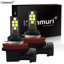 KAMMURI H11 LED Bulb Super Bright Car foco H11 H8 led fog lights lamp cars daytime running lights DRL White Amber LED 12V bulbs