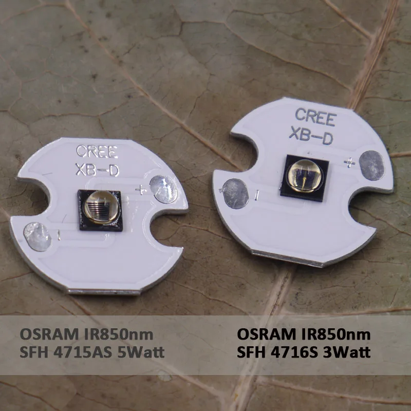 Osram Infrared IR 850nm 5W SFH 4715AS/ 3W SFH 4716S LED Bead Emitter night vision on 16mm/20mm Aluminum plate PCB Board