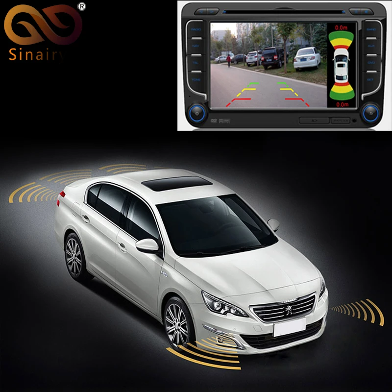 

Sinairyu 8 Video Parking Sensor Car Vehicle Reverse Backup Radar System Support Front Rear Camera Parking System Bibi Sound