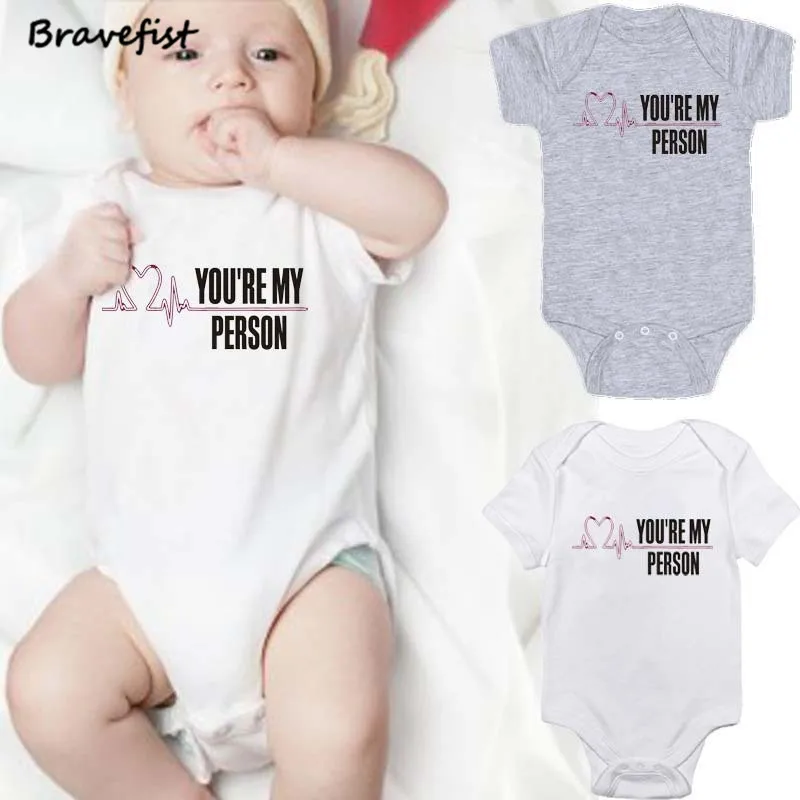 

0-24Months Summer Newborn Bodysuits Short Sleeve Infant Outfits YOU'ER MY PERSON Letters Print Infant Jumpsuits Children Clothes