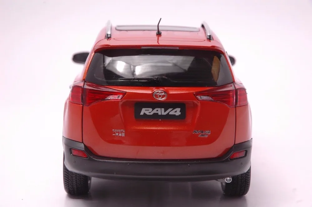 1:18 литая модель для Toyota RAV4 2013 Оранжевый внедорожник игрушечный автомобиль миниатюрная Коллекция подарков