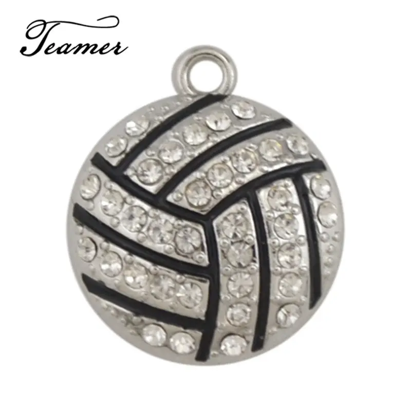 Buy Teamer 5pcs/lot Summer Style Metal Zinc Alloy Rhodium Color Clear Crystal