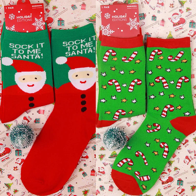Christmas Socks Autumn Winter Women Red Cute Cartoon Animal Cotton Socks Ladies Straight Socks New Year Gift Christmas Socks Autumn Winter Women Red Cute Cartoon Animal Cotton Socks Ladies Straight Socks New Year Gift