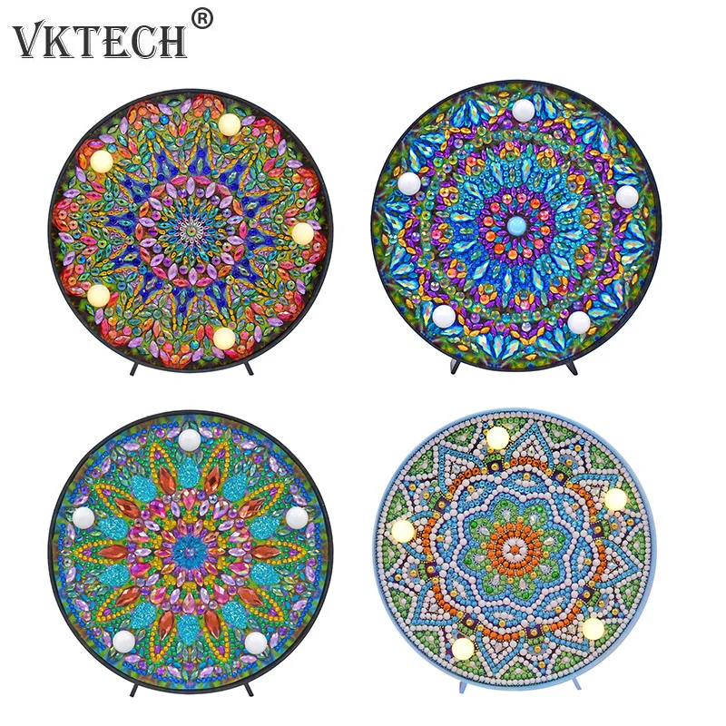 

DIY Mandala LED Diamond Painting Light Box Cross Stitch Embroidery Lamp Full Special Drill LED Lamp Rhinestones Home Decoration