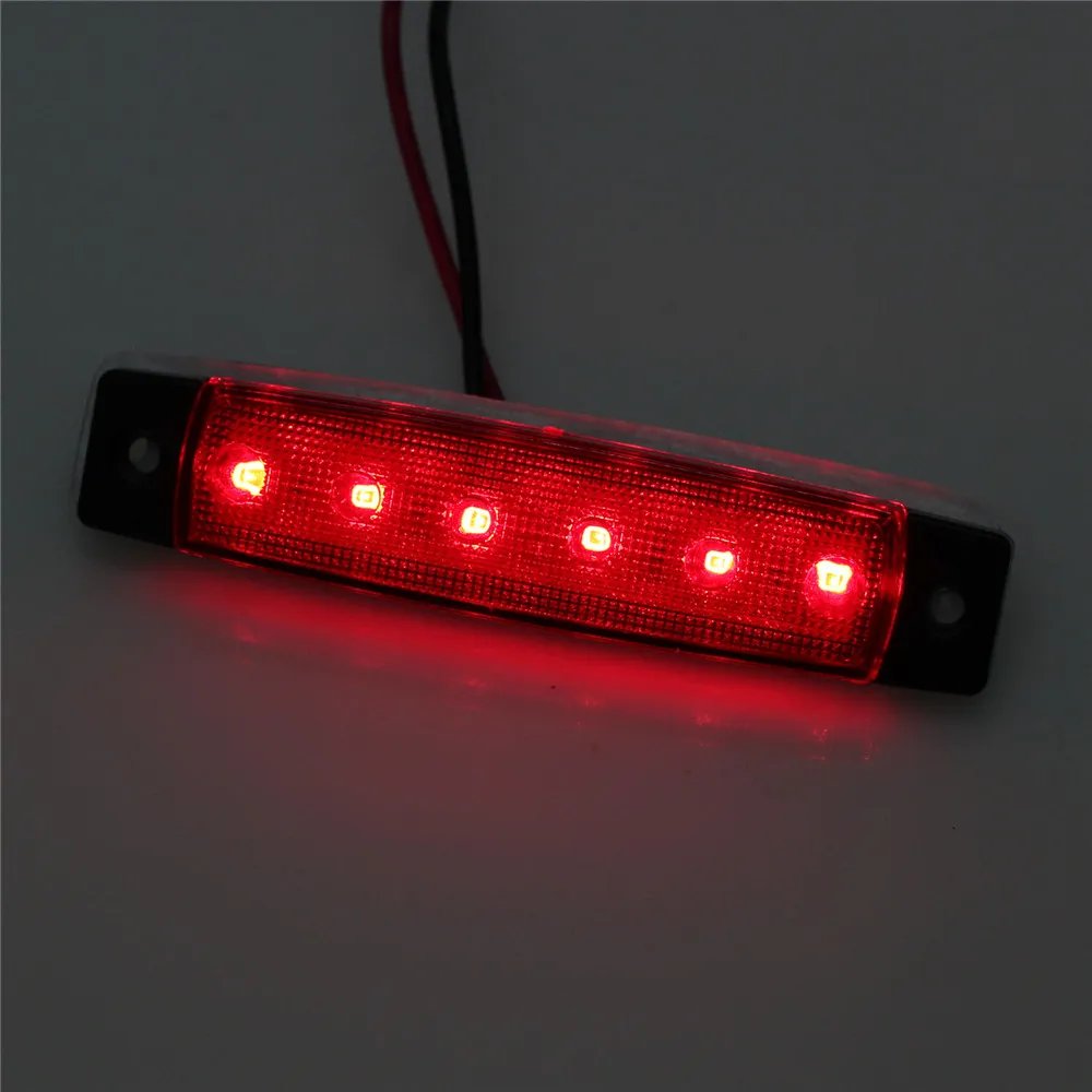 10 шт DC 12 V 6LED распродажа боковой фонарь свет Белый/Желтый/Красный сигнальная лампа для Грузовик Трейлер водонепроницаемый индикатор лампа