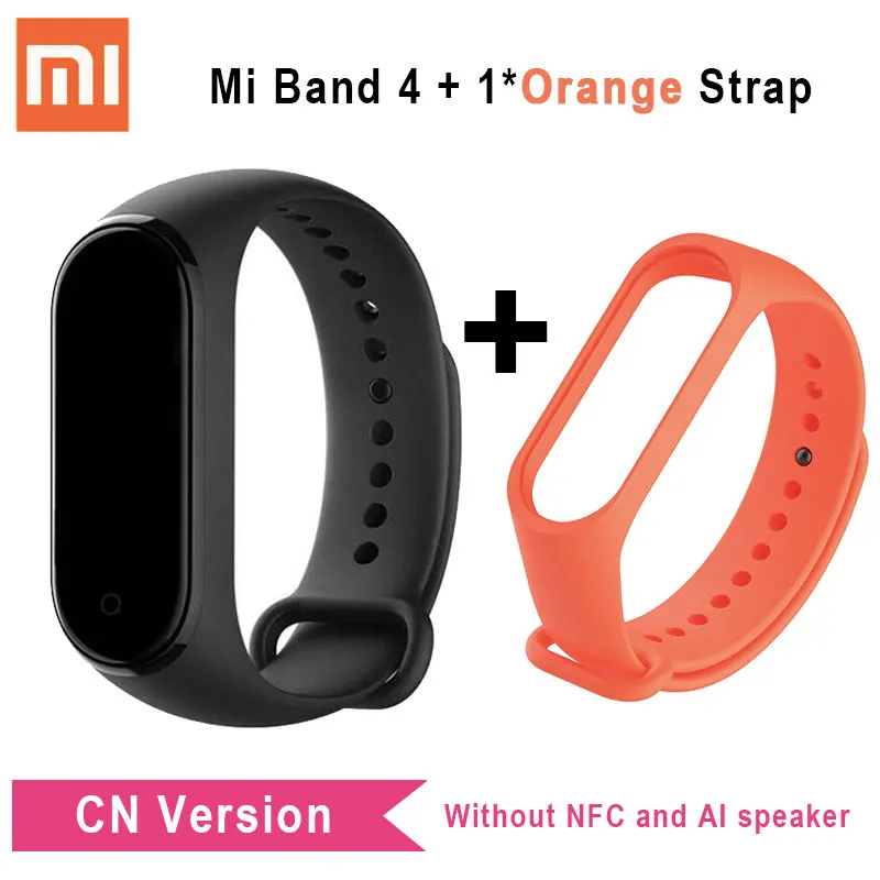 Xiaomi mi Band 4 глобальная версия CN версия браслет mi Band 4 цветной сенсорный экран Смарт-браслет умный браслет - Цвет: CN n Orange