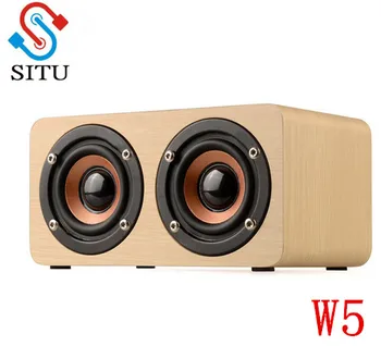 

SITU W5 Wood Boombox Wooden Box Wireless Bluetooth Speaker 10W High Power Subwoofer 2000mAh Battery Support TF Card AUX Cable