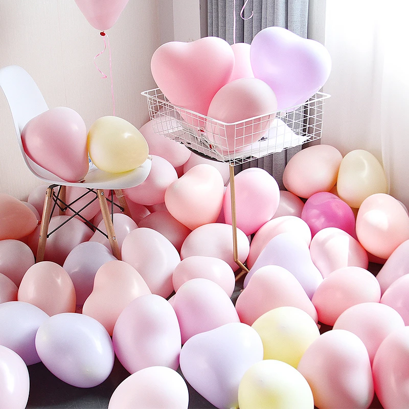 

Thicken 10 inch single layer macarons candy color series balloons wedding party decoration heart balloon chain birthday balloons