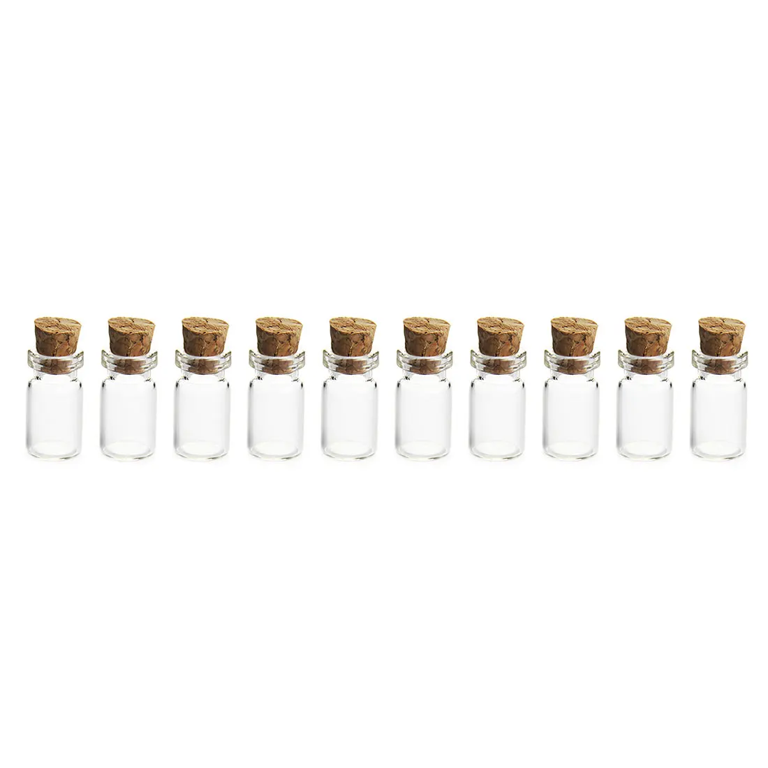 

Hot Sale 20Pcs/set 12*24MM 1.5ML Mini Glass Bottles Empty Sample Jars with Cork Stoppers for DIY Craft Decoration - Transparent