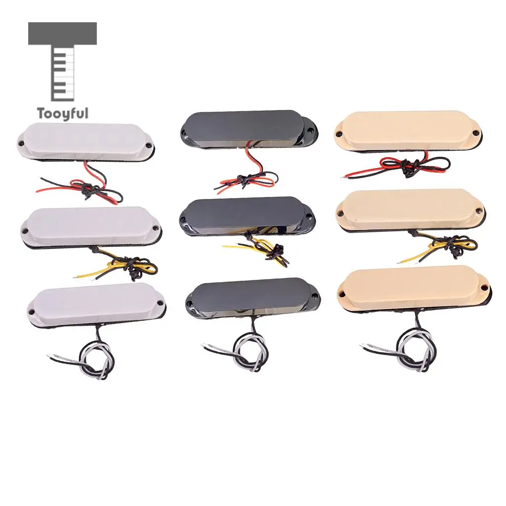 Tooyful 3 Pieces Closed Guitar No Holes Cover Single Coil Pickup for Strat Electric Guitar Parts