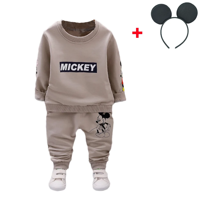 Блузка для маленьких мальчиков с изображением Микки Диснея; комплект одежды в Корейском стиле; свободные штаны с длинными рукавами; Одежда для новорожденных; Bebes; спортивные костюмы - Цвет: Set And Accessories