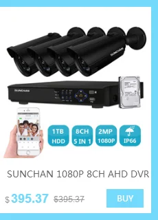 SUNCHAN HD AHD-H 8CH 1080P DVR комплект 2.0MP SONY система камер безопасности 8*1080P День ночного видения CCTV Домашняя безопасность w/HDD