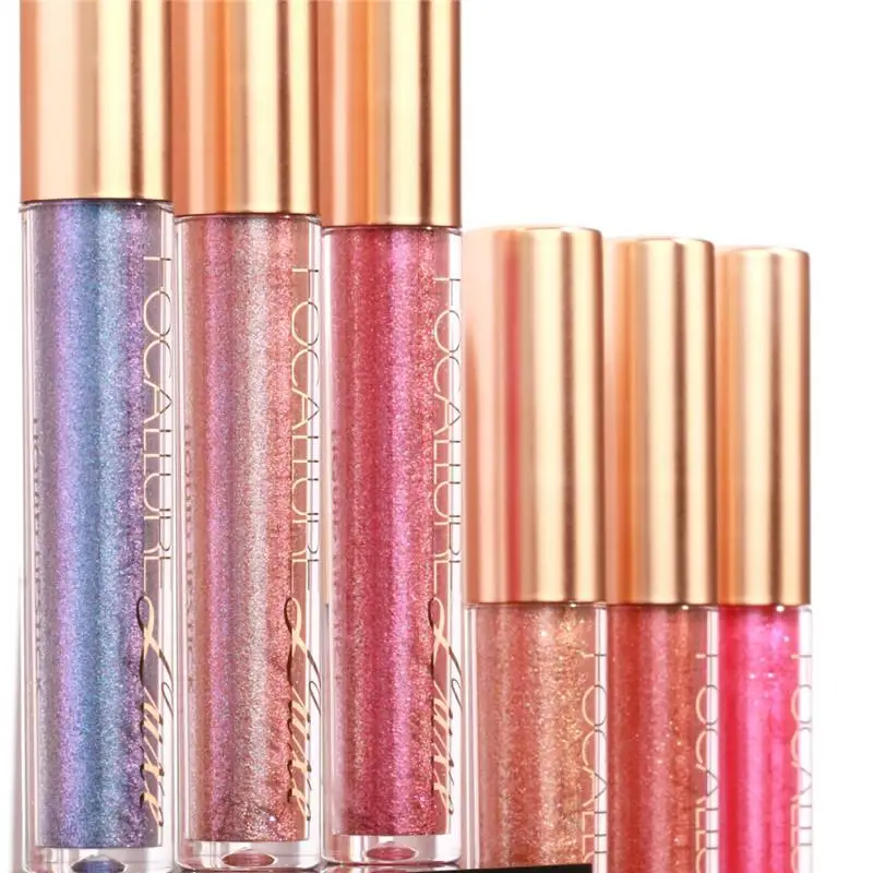 

Glitter Liquid Lipstick Long Lasting Batom Metalic Silver Color Lip Gloss Makeup Nude Lips Lip Gloss Stick Cosmetics