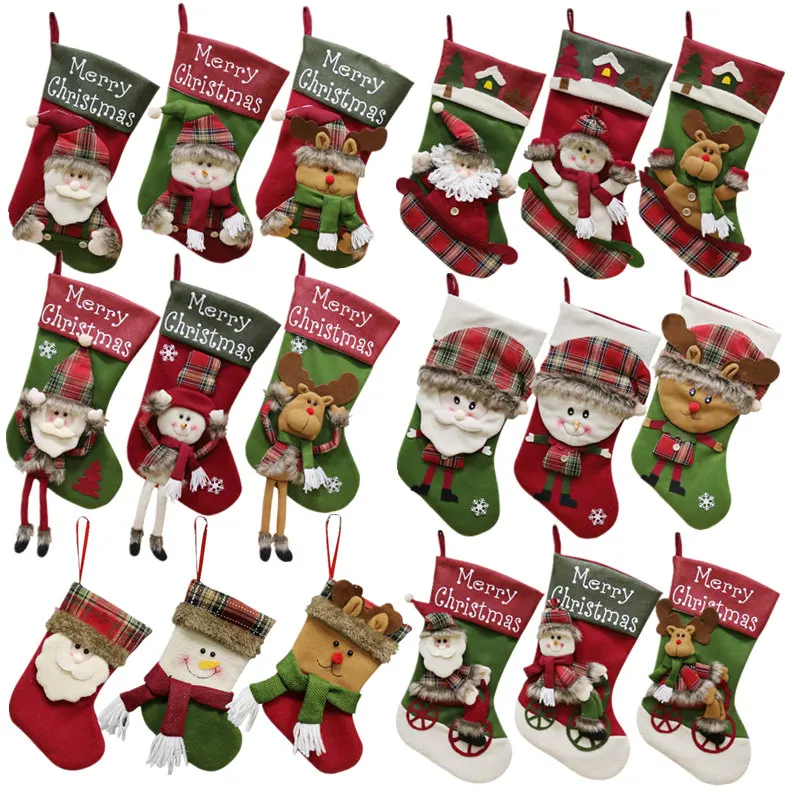 2019 Christmas Gift Santa Sacks Ornaments Festival Party Hanging Candy Bags Xmas Tree Decoration Snowman Stockings Regali Natale | Дом и сад