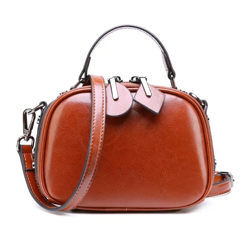brown Genuine Leather Handbag Crossbody Bag Women Fashion Shoulder Bag - Цвет: brown
