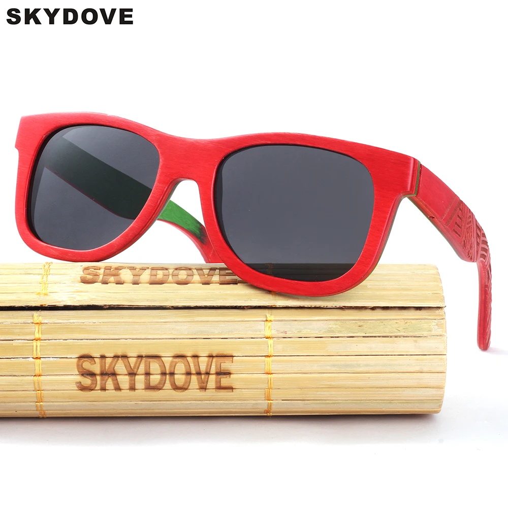 SKYDOVE Новый 100% реальные деревянные солнцезащитные очки для скейтборда