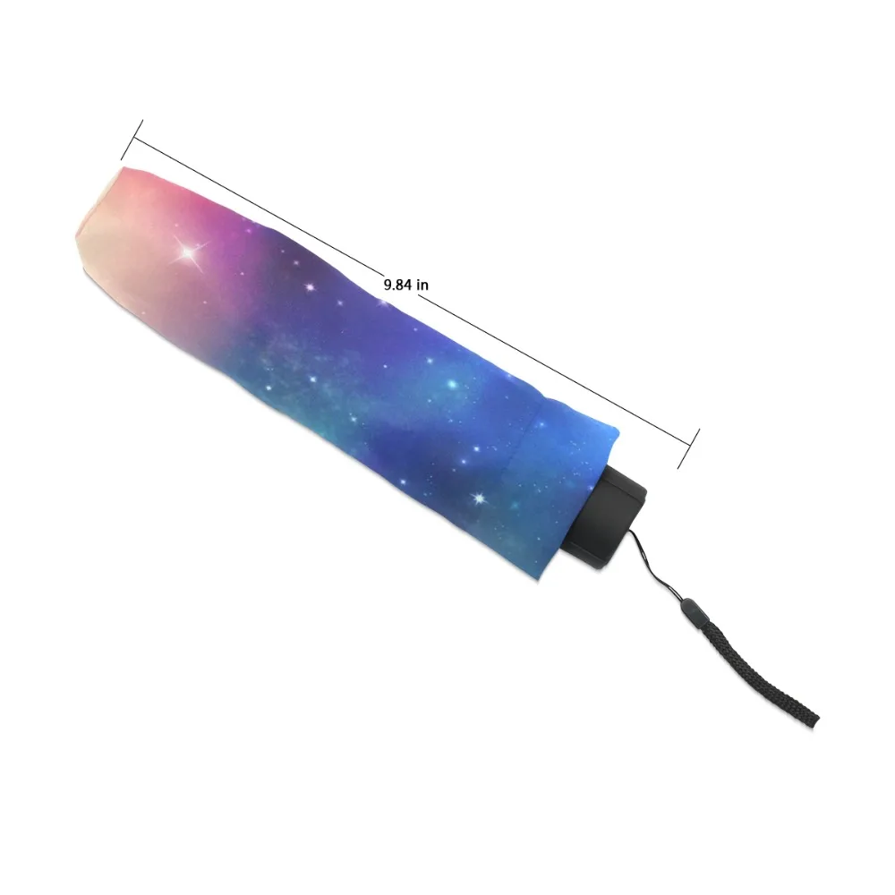 Зонт мужской компактный складной зонтик унисекс с изображением космоса планеты