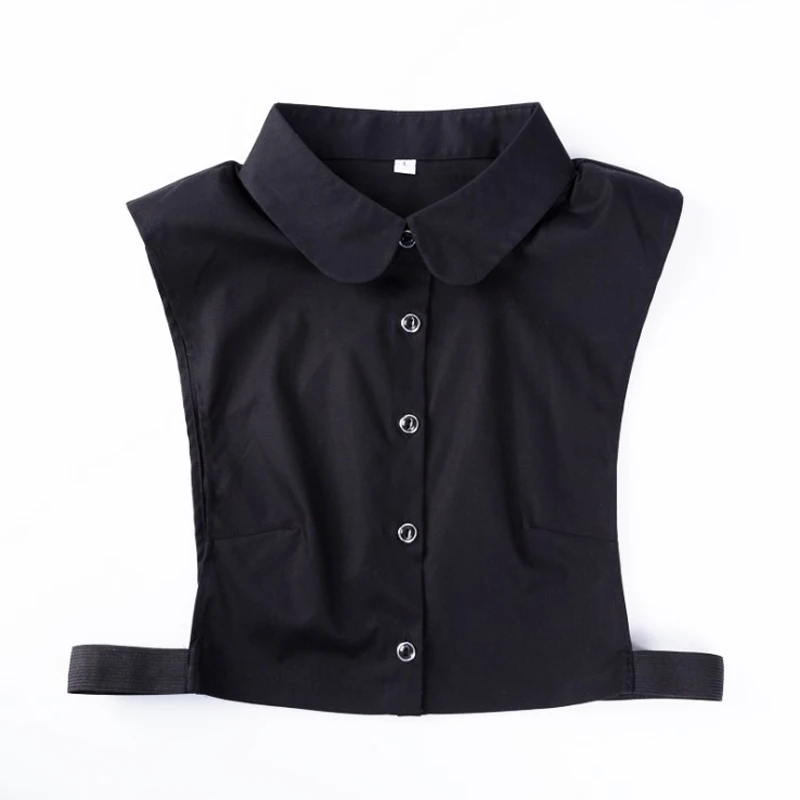 black round collar L YSMILE Y унисекс черный белый Поддельный Воротник Новое поступление большие размеры для женщин и мужчин съемный воротник рубашка костюм жилет украшения на шею воротник - Цвет: black round collar L