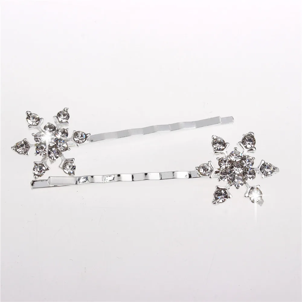 

30 Pcs Bridal Prom Rhinestone Snowflake Hair Clips Bobby Pins Hairpin Barrette