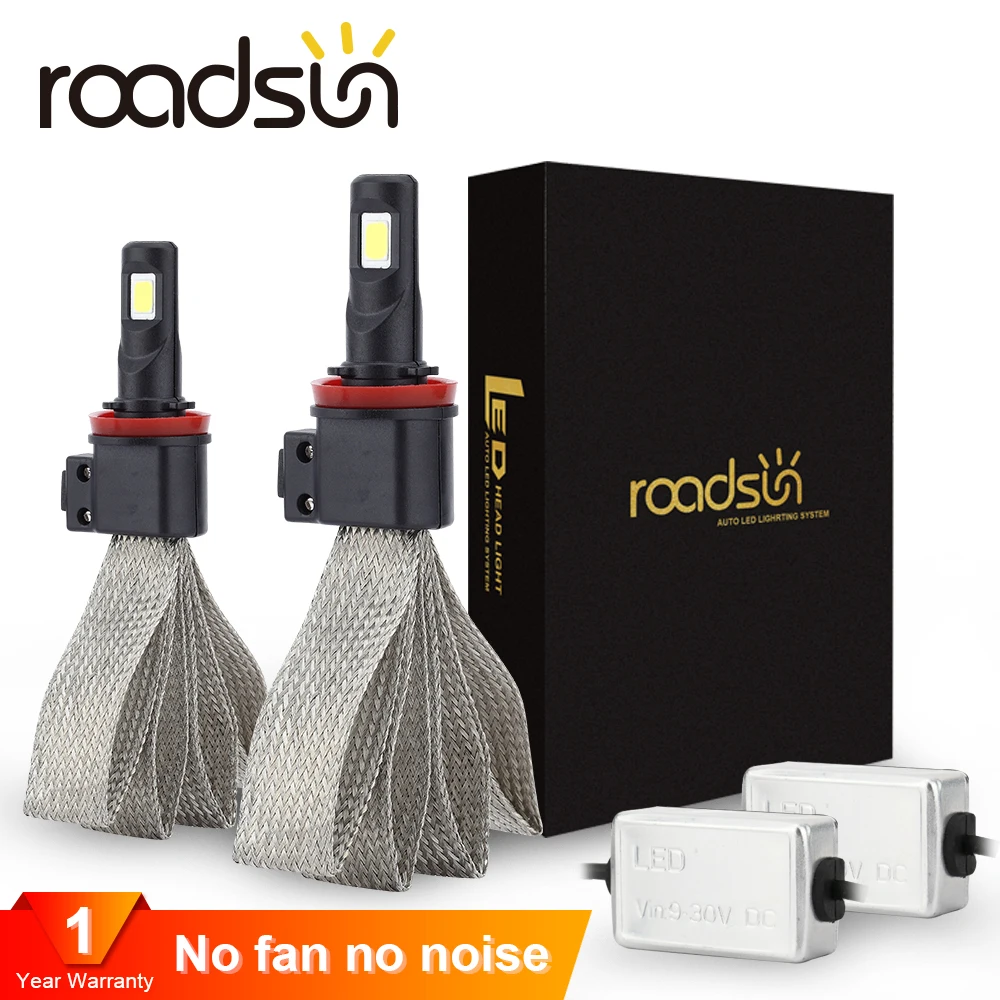 Автомобильный светодиодный светильник roadsun S7 лампа головного света H7 H4 9005 H11 H8 H9 HB1 H1 HB3 9006 9007 880 H27 12 В 55 Вт 6000K
