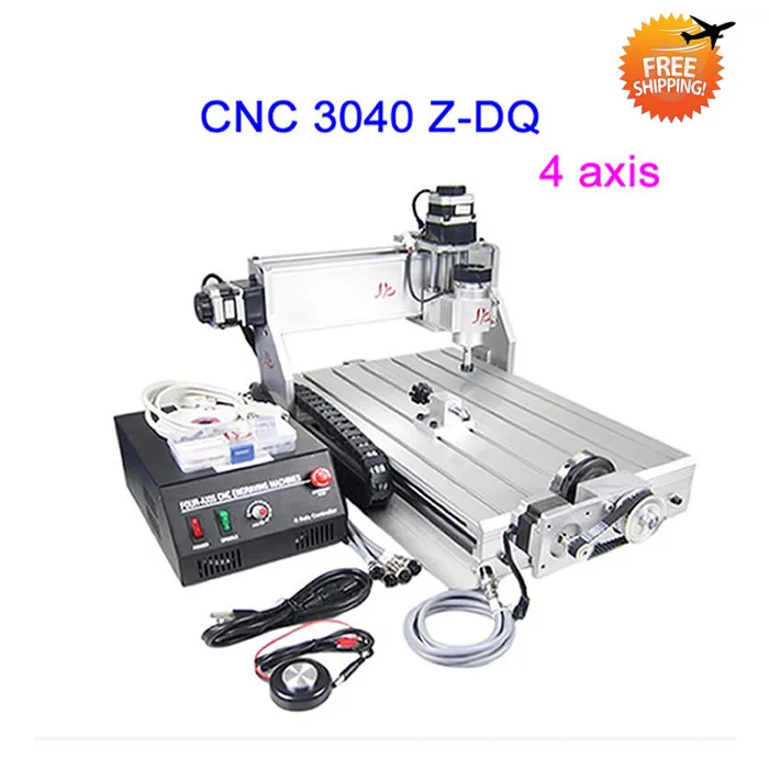 Free ship CNC Engraver 3040 Z-DQ Milling Machine with rotary axis, ball screw, tool auto-checking tool for 3d cnc,factory sale free shipping cnc 3040 z dq 4 axis 3d wood engraving machine pcb carving router with ball screw tool auto checking instrument