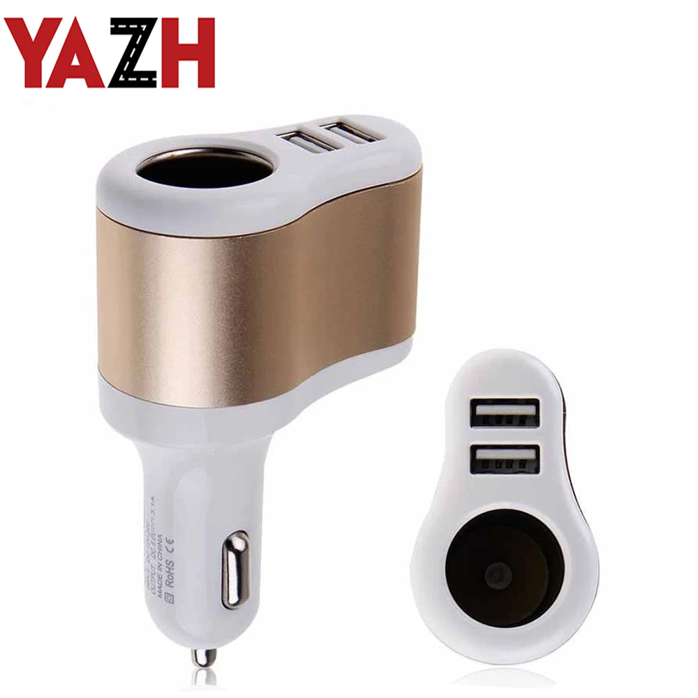 

2 USB 3.1A High Quality 12V-24V Car Cigarette Lighter Socket Splitter Charger Power Adapter For Phone MP5 Headrest Monitor