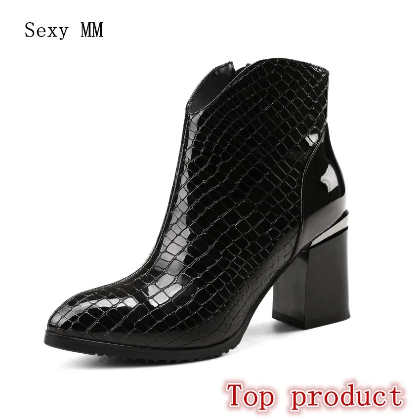 

Genuine Leather Women High Heel Ankle Boots Spring Autumn Shoes Woman Short Boots High Quality