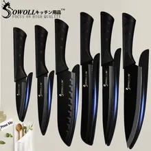 SOWOLL-cuchillo de cocina de acero inoxidable, 3,5 '', 5'', 7 '', 8'', Santoku, rebanador de pan, cuchillo de Chef para carne, pescado, utensilios de cocina