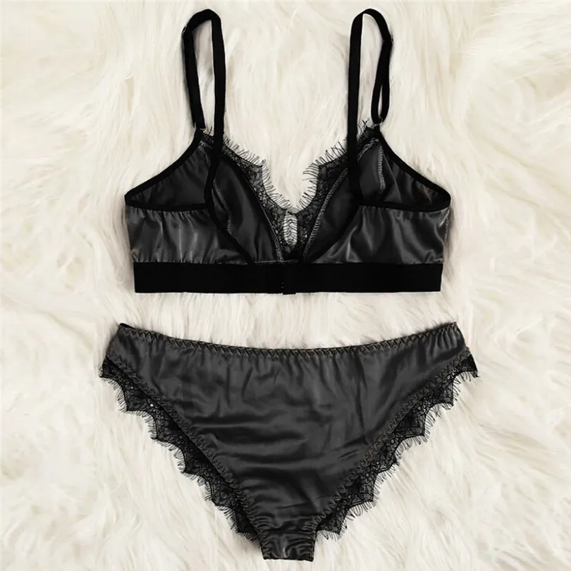 Fashion Women Summer Sexy Satin Lace Lingerie Casual Daily Nightwear Patchwork Sleepwear Lingerie Underwear Sleepwear Set #4A22 (7)