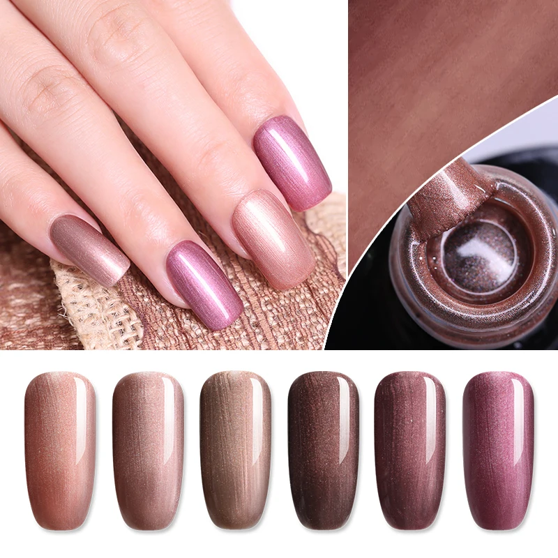 UR SUGAR Bronze Series Pure Color Nail Gel Polish Pearl Shimmer Long