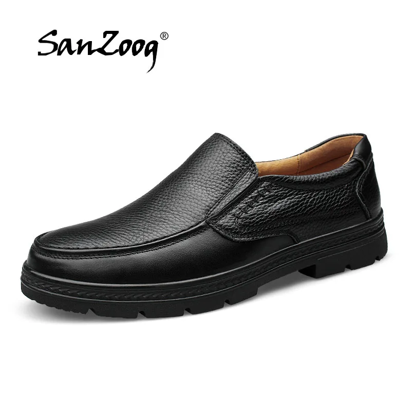 

2019 Brand Leather Casual Shoes Men Loafer Shoes Designer Shoes Men High Quality Brown Black Formal Dress Large Size 46 47