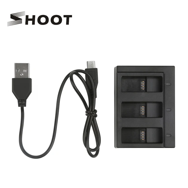US $3.15 SHOOT USB Three Ports Battery Charger with USB cable for GoPro Hero 8 7 6 5 Black Action Camera for
