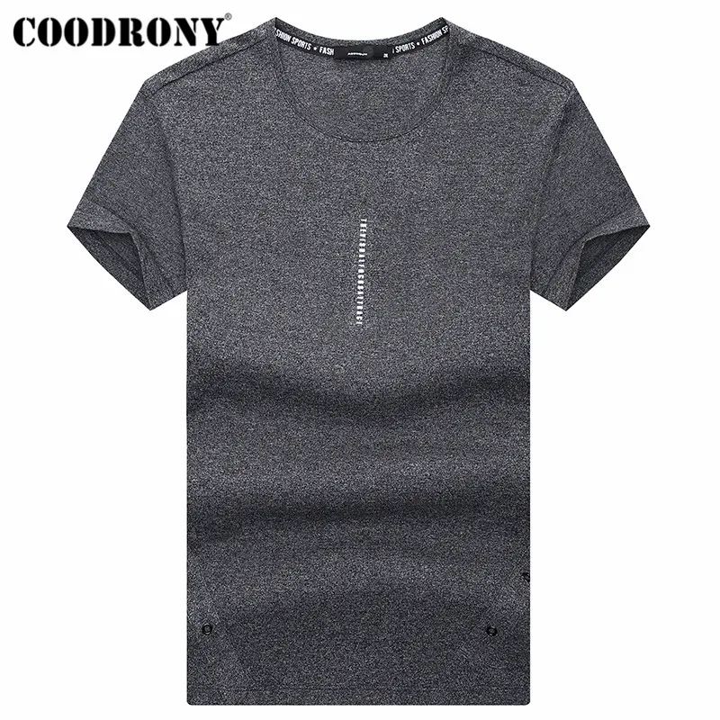 COODRONY Лето Новые поступления Футболка с коротким рукавом Мужская Уличная Футболка модная футболка с круглым вырезом Мужская хлопковая