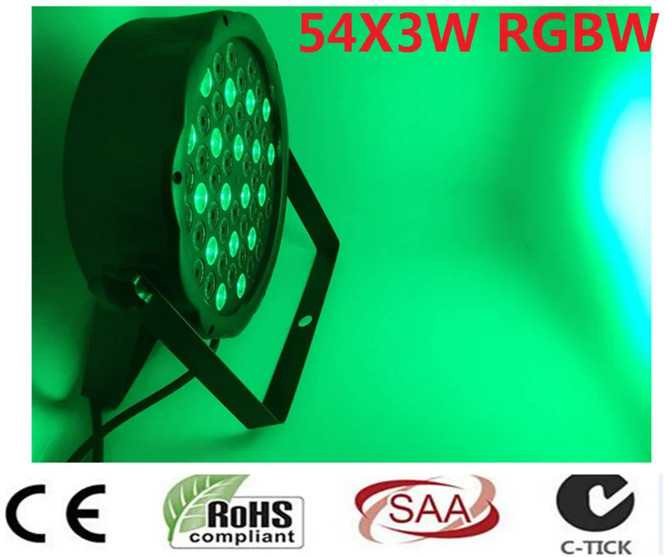 

54x3 W led par DJ Par PORTATO Lavaggio RGBW Luce Della Discoteca DMX Controller