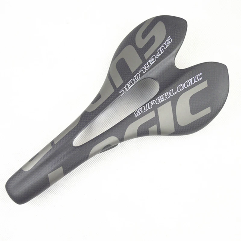 

superlogic Bicycle seat 3K Full Carbon Fiber cushion Saddle MTB Road MTB Bike Saddle Seat Matte bike cycling parts Safety Helmet
