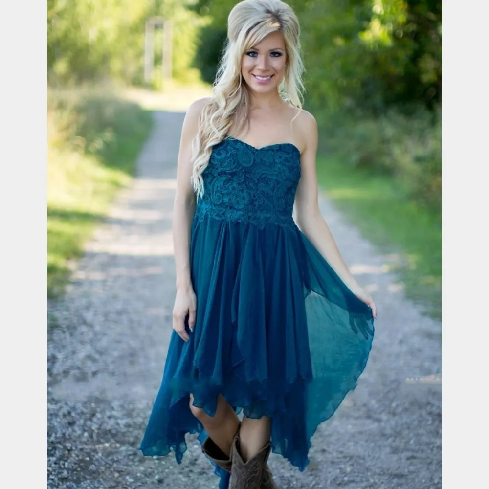 Country Bridesmaid Dresses 2017 Short Hot Cheap For Wedding Teal