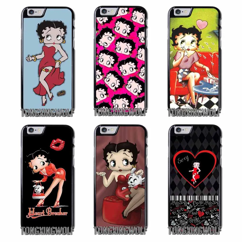 Betty Boop чехол для iPhone 4S 5S SE 6 S 7 8 9 плюс XR XS Max samsung Примечание s4 S5 S6 S7 S8 S9 Edge