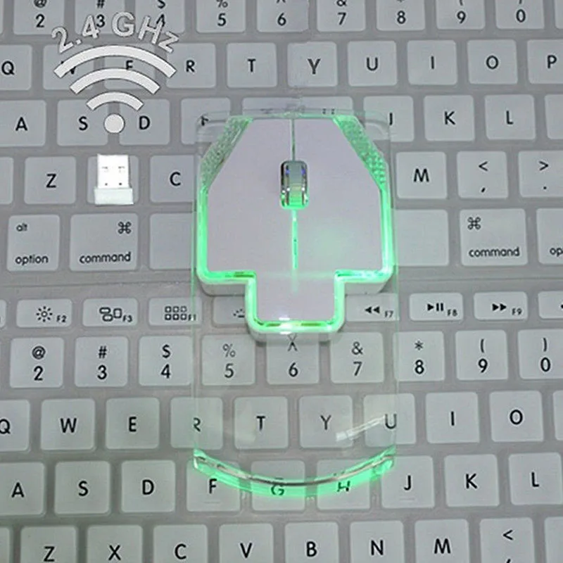 Etmakit 2,4 GHz беспроводная мышь прозрачная ультра тонкая светящаяся оптическая мышь для ПК ноутбука NK-Shopping