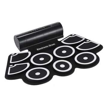 

High quality Electronic Roll Up Drum Pad Set 9 Silicon Pads Built-in Speakers with Drumsticks Foot Pedals