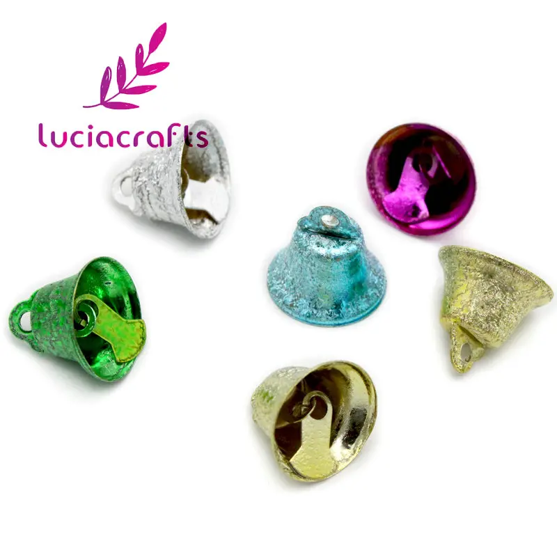 Lucia Craft 12 шт./лот 14*16 мм красочные металлические подвески для колокольчиков колокольчик DIY Рождественский Декор ручной работы аксессуары H0218