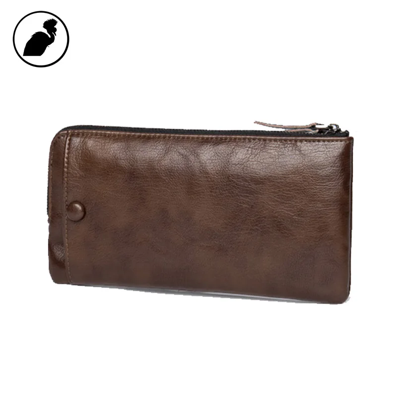 ETONWEAG Famous Brands Italian Leather Wallets Men Clutch Bags Brown