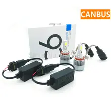 H8 H9 H11 LED Автомобилей Лампы Фар 7600lm Авто Противотуманные фары Лампы фары CANBUS Жгут проводов H1 H3 H4 H7 H13 HB3 HB4 9007 72 Вт