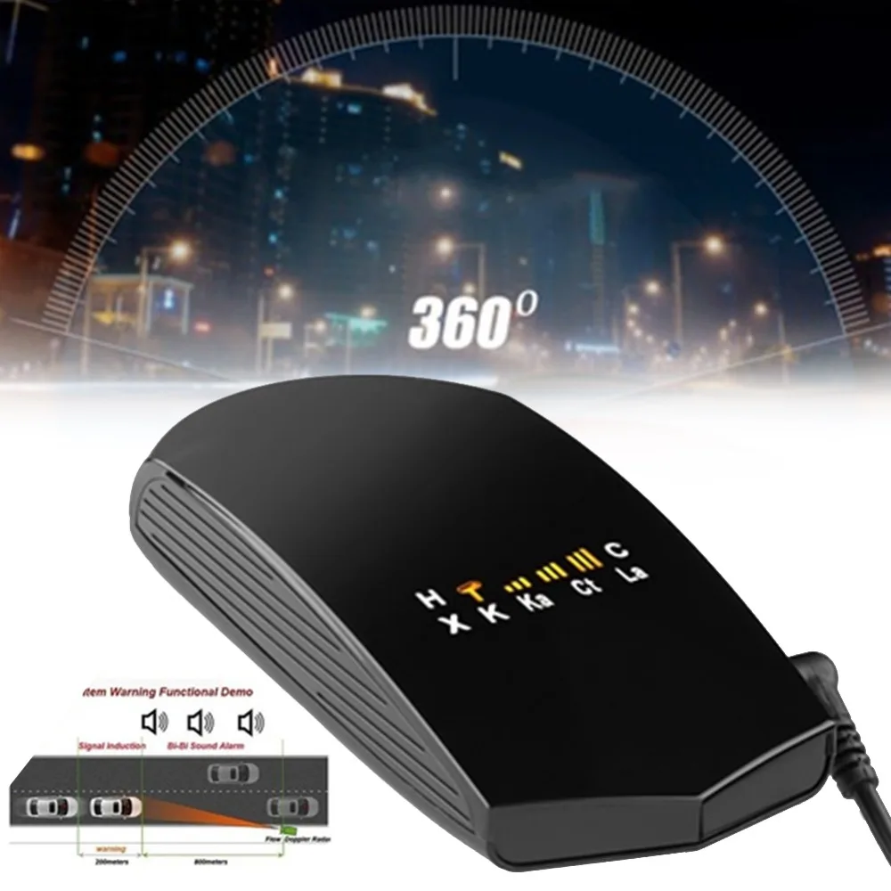 

VEHEMO V3 Radar Detector 16 Bands LED Display 360 Degrees Radar Detection Devices Anti Radar Detector Speed Control Warning